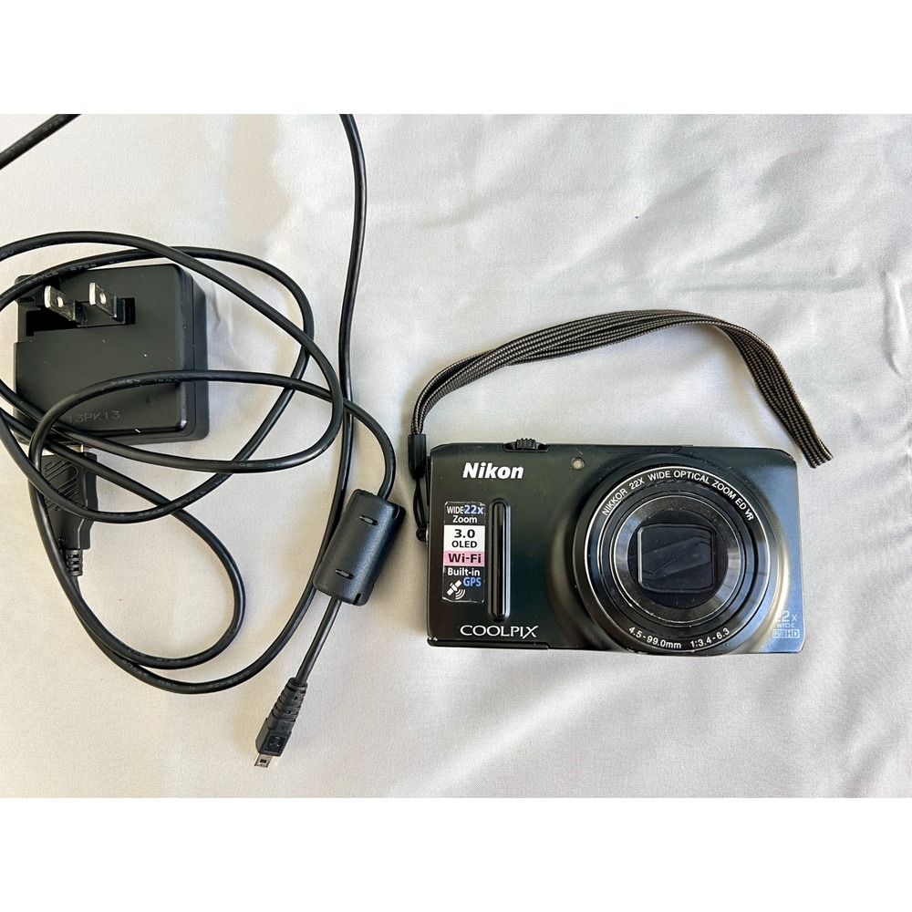 Nikon Coolpix S9500 Digital Camera 22x Optical Zoom Wi-Fi GPS FOR PARTS REPAIR?